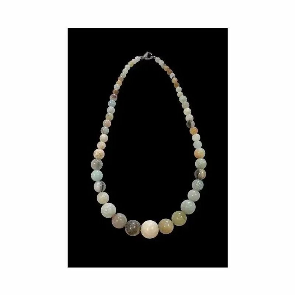 Bijoux - Amazonite Multicolore Collier Chute Perles 6-14mm 45cm - ARABESK