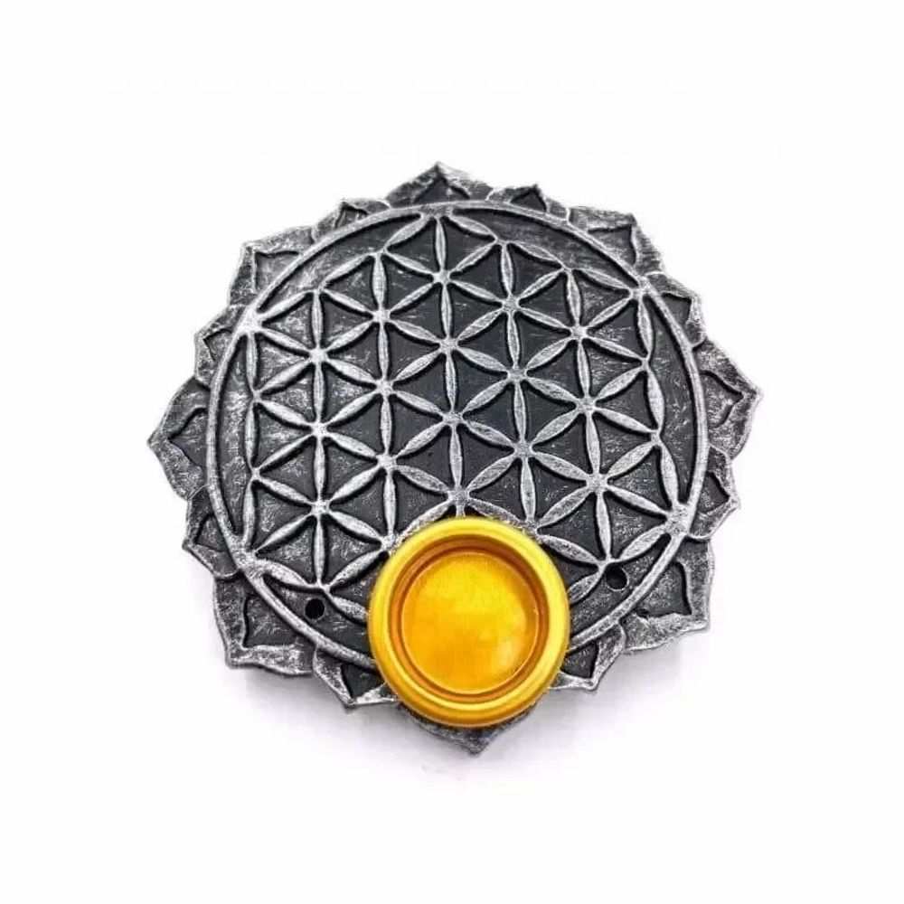 Scents - 6 x Gray flower of life incense holder 9cm - ARABESK
