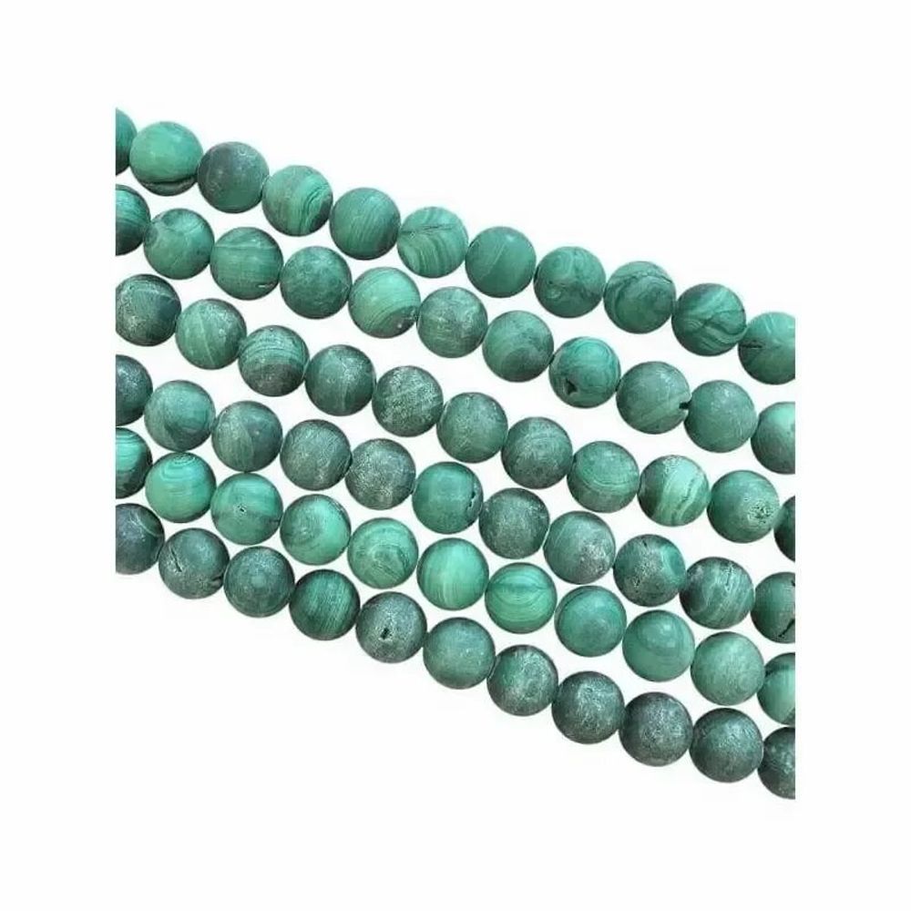 Bijoux - Malachite perles mates 6-7mm sur fil 40cm - ARABESK