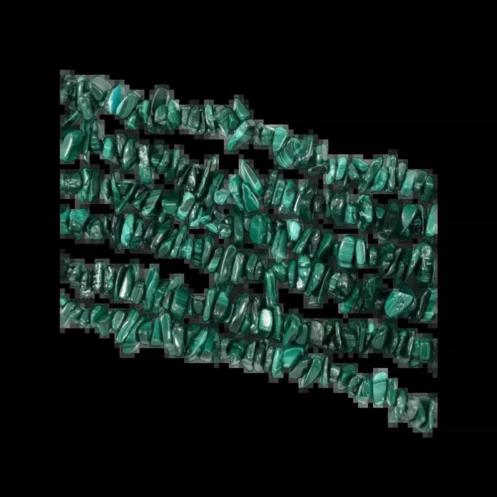 Bijoux - Malachite B chips 5-8mm sur fil 80cm - ARABESK