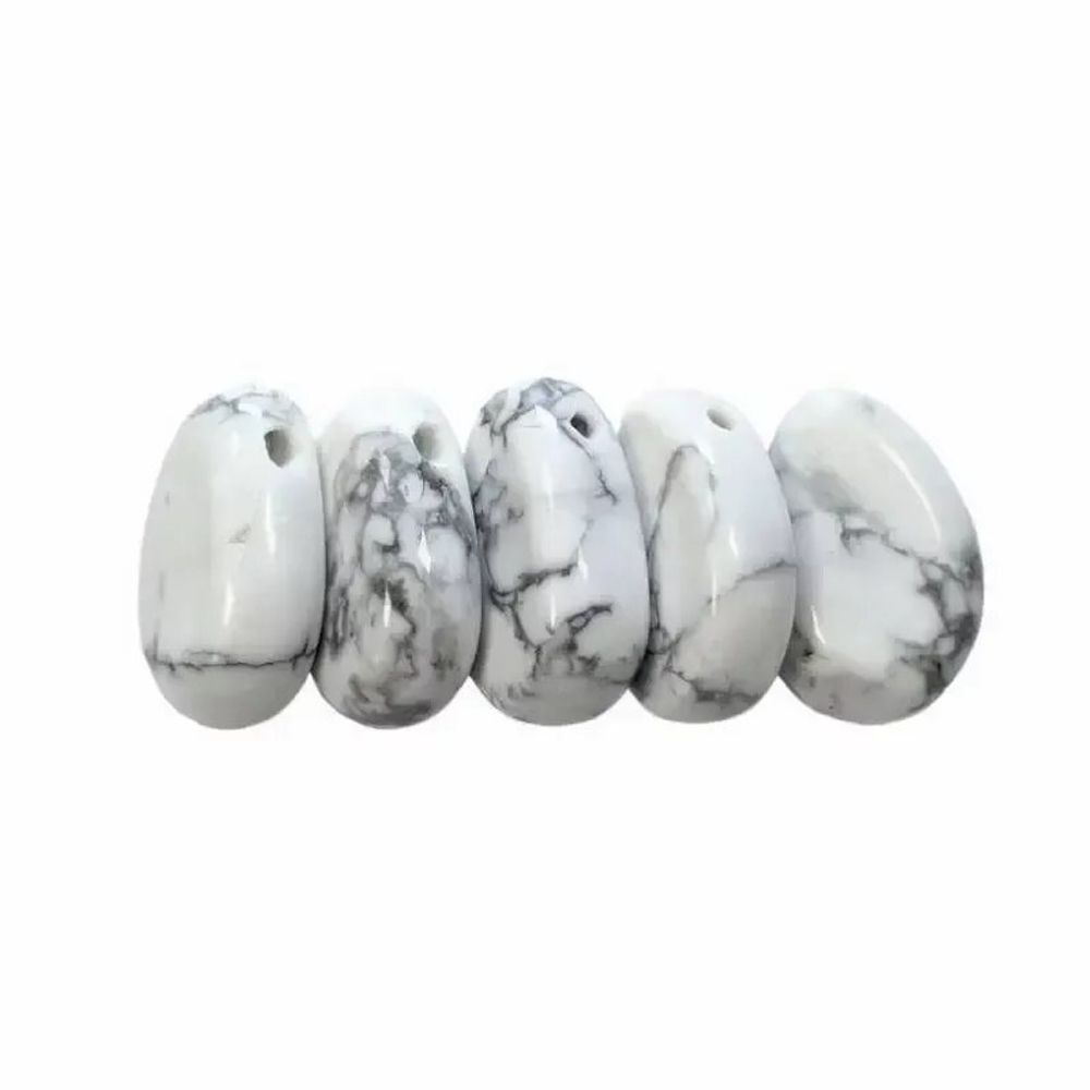 Jewelry - Howlite Drilled Rolled Stone Pendant A 20-30mm X 5 - ARABESK