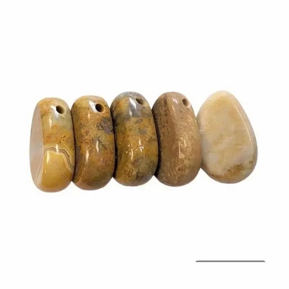 Jewelry - Pierced Stone Pendant Agate Crazy Lace A 20-30mm X 5 - ARABESK