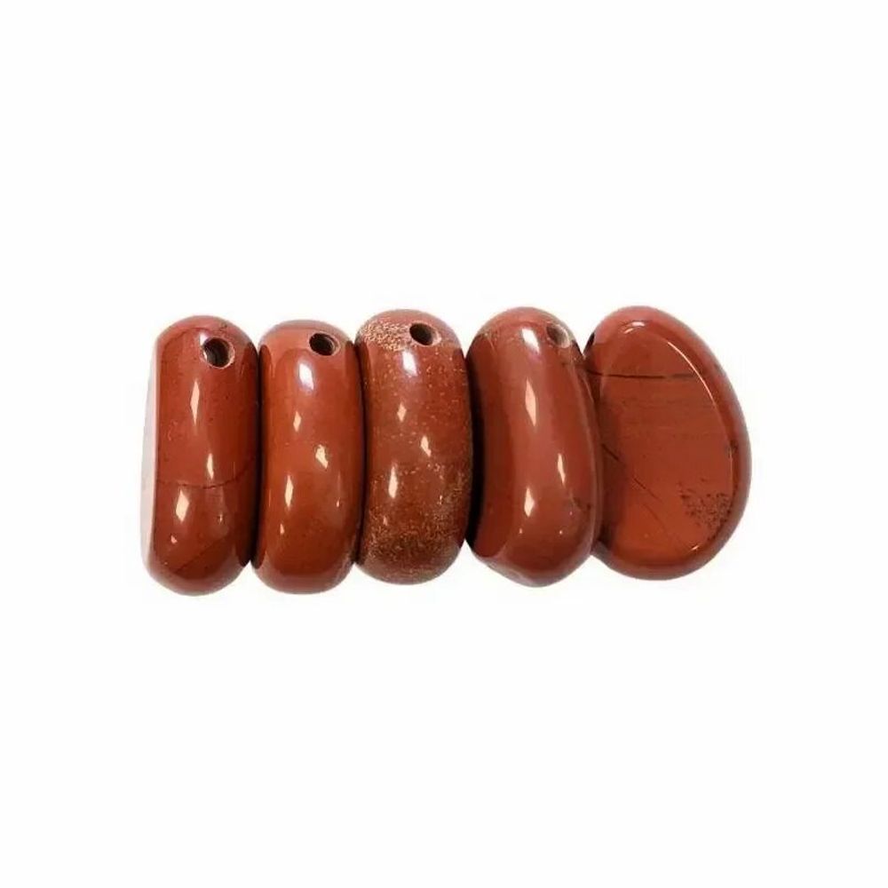 Bijoux - Pendentif Pierre Roulée Percée Jaspe Rouge AB 20-30mm X 5 - ARABESK