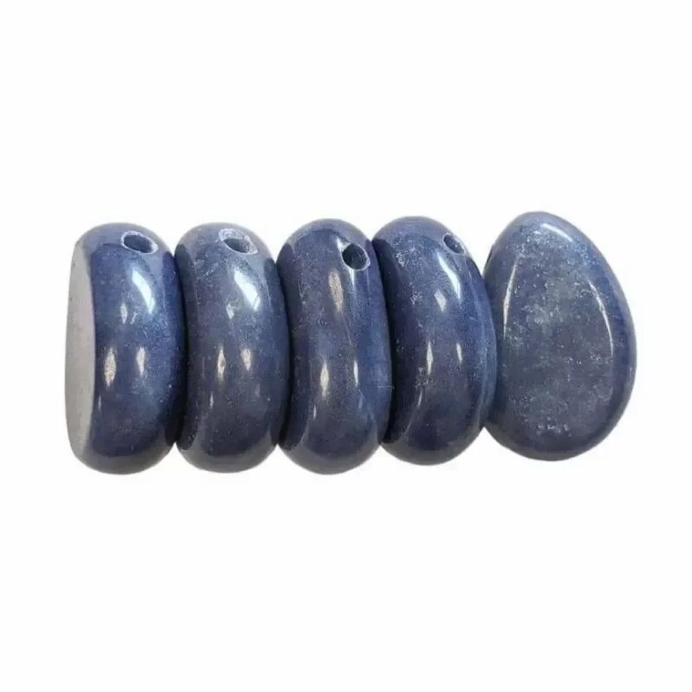 Bijoux - Pendentif Pierre Roulée Percée Aventurine Bleue A 20-30mm X 5 - ARABESK