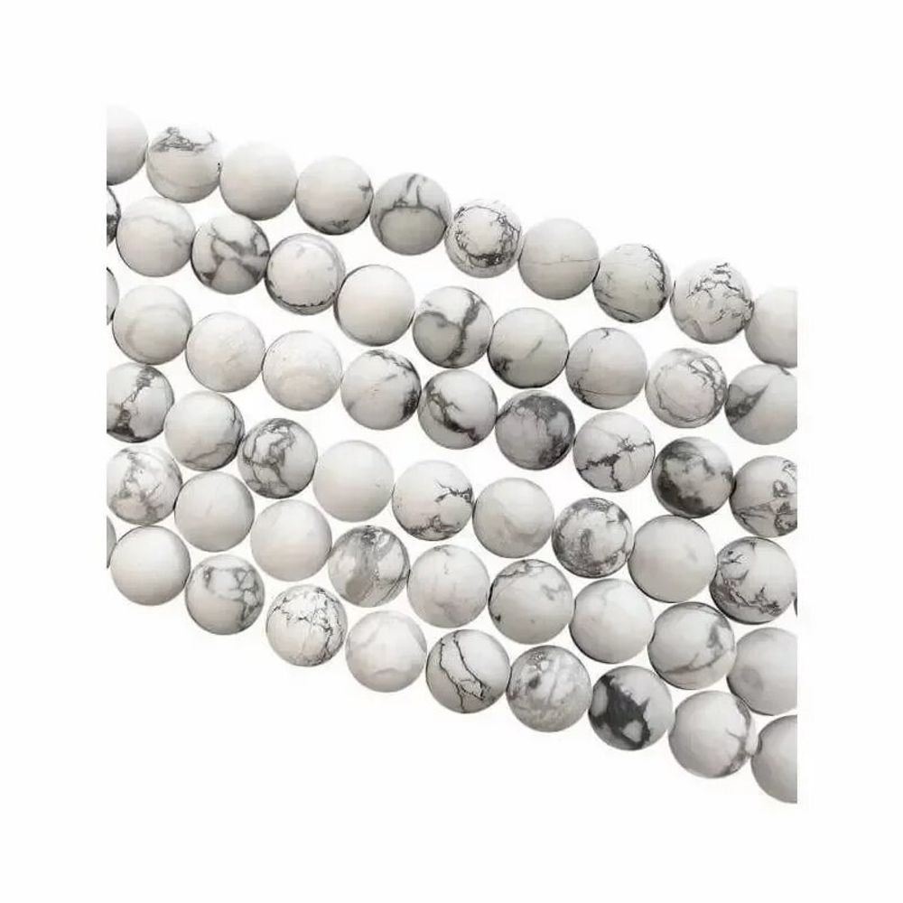 Jewelry - Howlite A matt beads 6mm on a 40cm thread - ARABESK