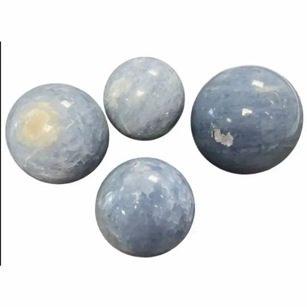 Jewelry - 4 Polished Blue Calcite Spheres 1.668 k - ARABESK
