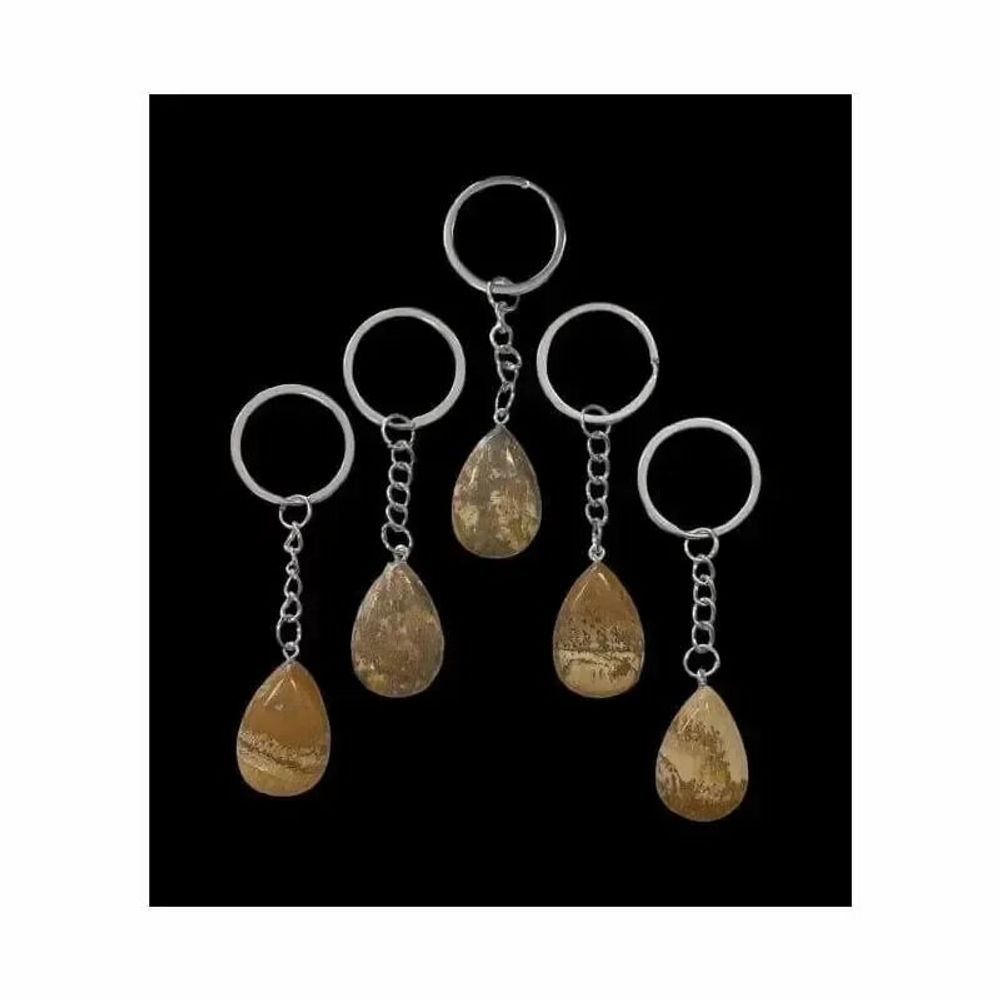 Jewelry - Landscape Jasper A Teardrop Keyring 30mm x 5 - ARABESK