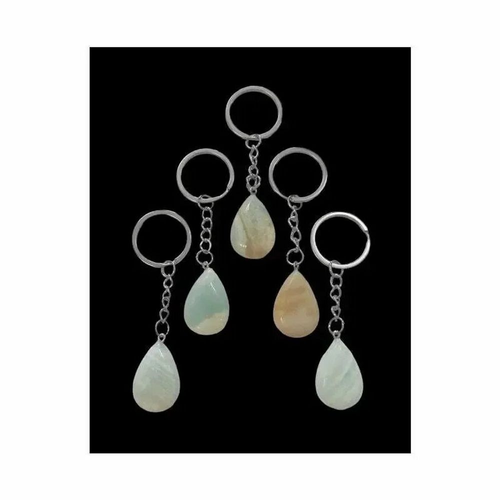Jewelry - Amazonite A Drop Key Ring 30mm x 5 - ARABESK