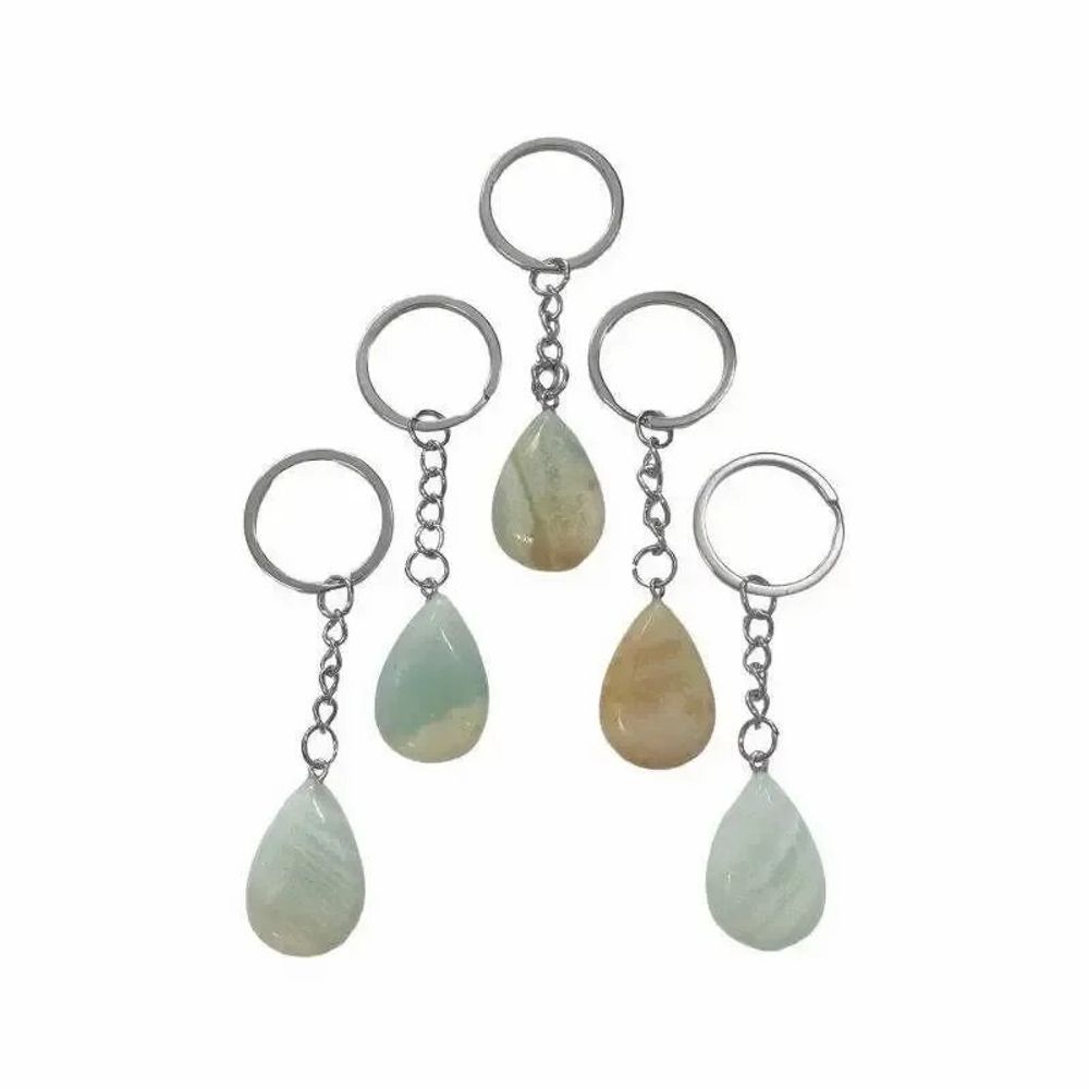 Jewelry - Amazonite A Drop Key Ring 30mm x 5 - ARABESK