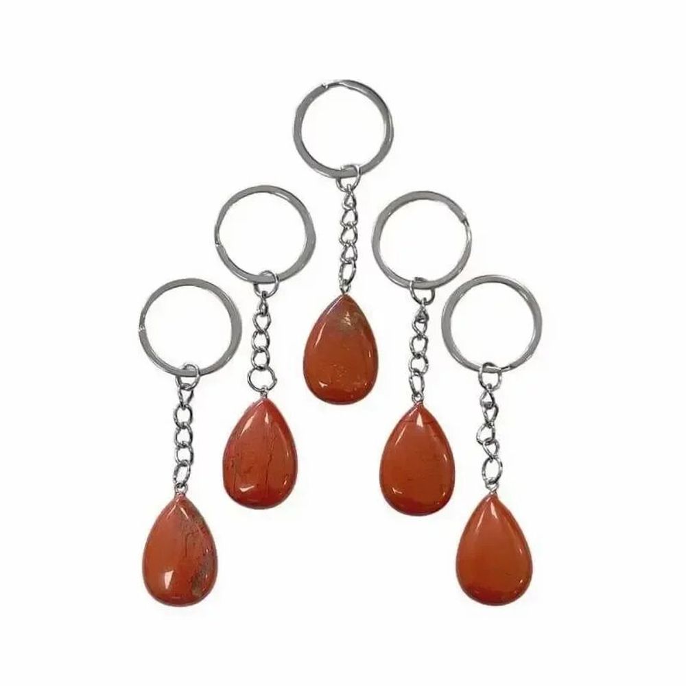 Bijoux - Porte Clés Goutte Jaspe Rouge 30mm x 5 - ARABESK