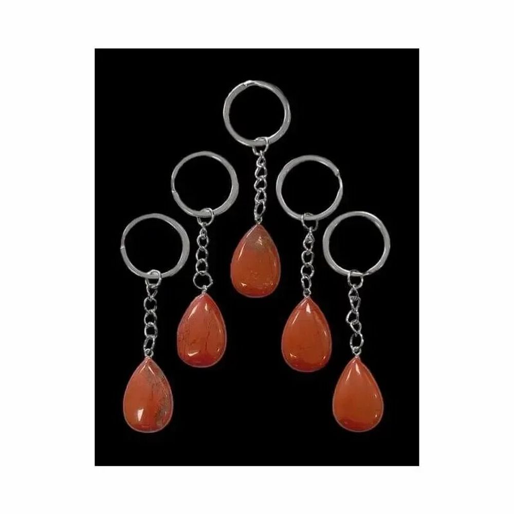 Bijoux - Porte Clés Goutte Jaspe Rouge 30mm x 5 - ARABESK