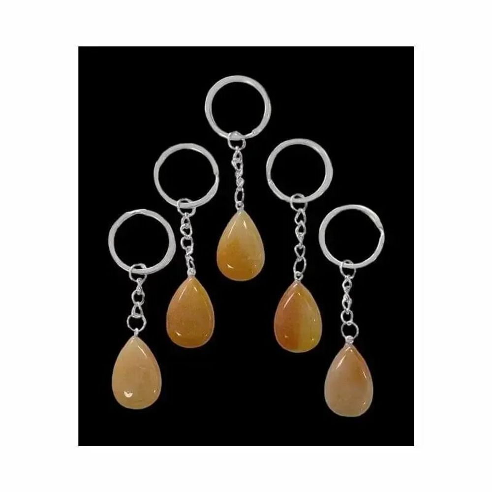 Jewelry - Orange Aventurine A Drop Keychain 30mm x 5 - ARABESK