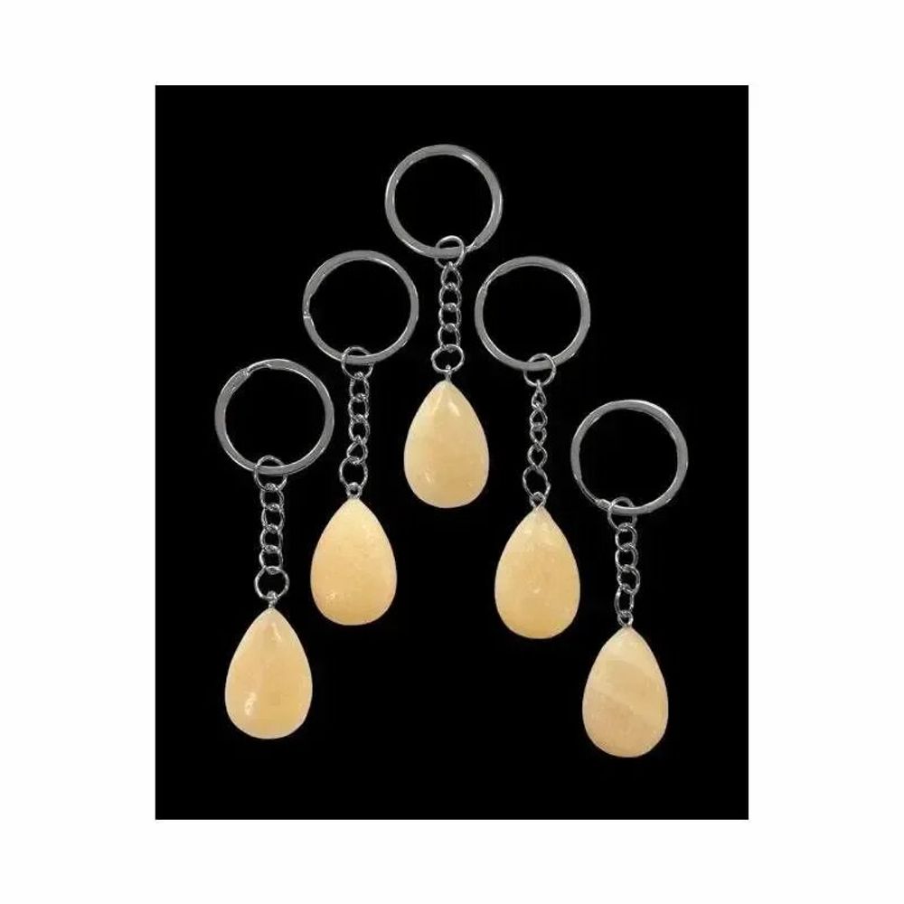 Jewelry - Orange Calcite Drop Key Ring 30mm x 5 - ARABESK