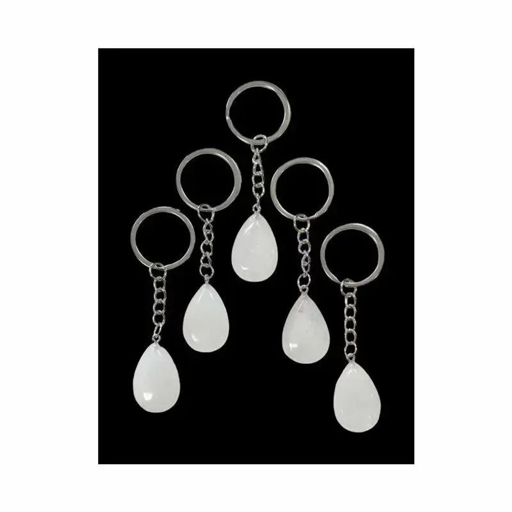 Bijoux - Porte Clés Goutte Cristal de Roche A 30mm x 5 - ARABESK