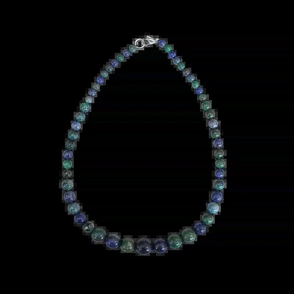 Bijoux - Malachite & Azurite Traitée A Collier Chute Perles 6-14mm 45cm - ARABESK