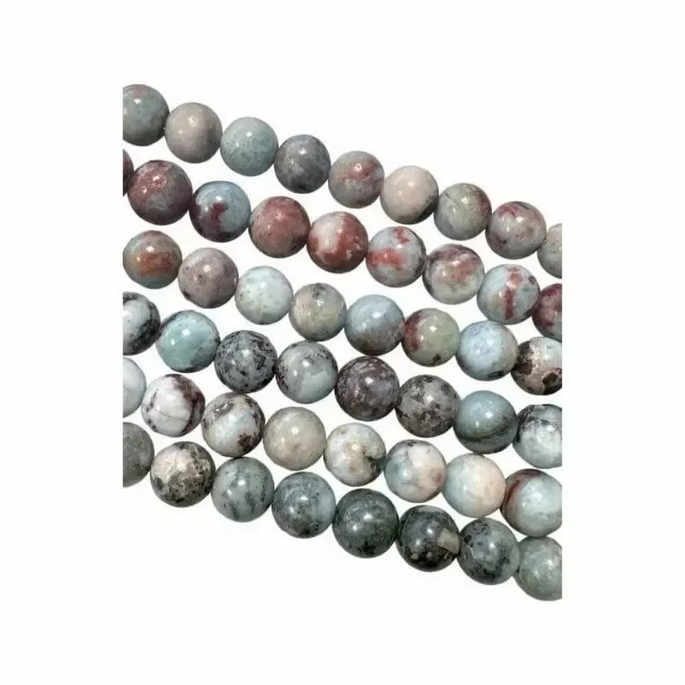 Bijoux - Larimar B perles rondes 7-8mm sur fil 40cm - ARABESK