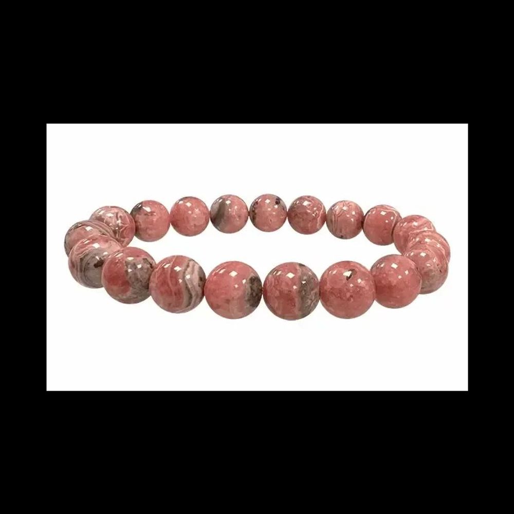 Bracelets - Argentine Rhodochrosite bracelet A 9.5-10.5mm beads - ARABESK