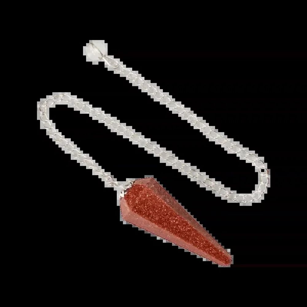 Bijoux - Pendule Pierre de Soleil Goldstone conique 6 faces - ARABESK