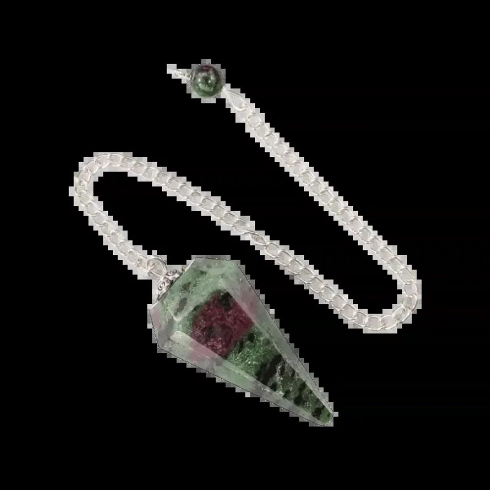 Bijoux - Pendule Rubis Zoïsite Conique 6 faces - ARABESK