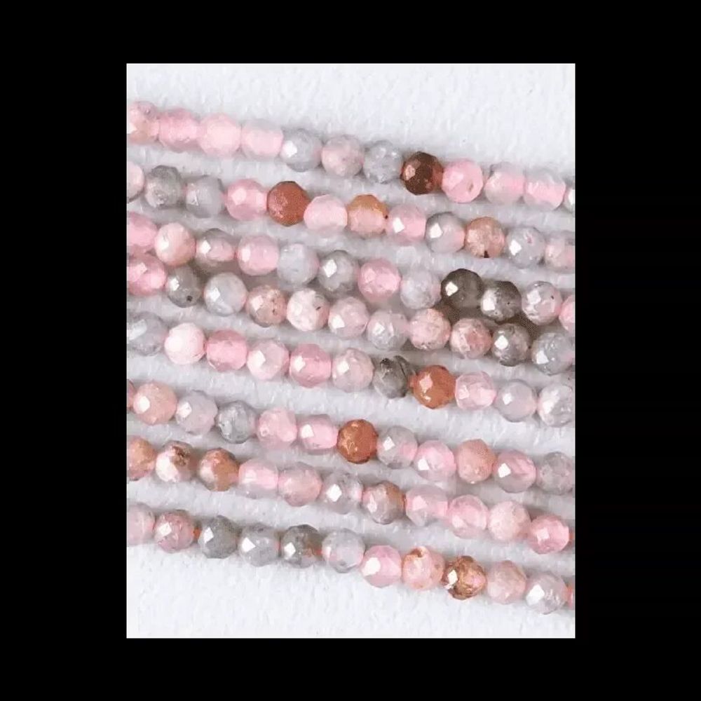 Bijoux - Tourmaline Multicolore Facettée AA perles 3mm sur fil 40cm - ARABESK