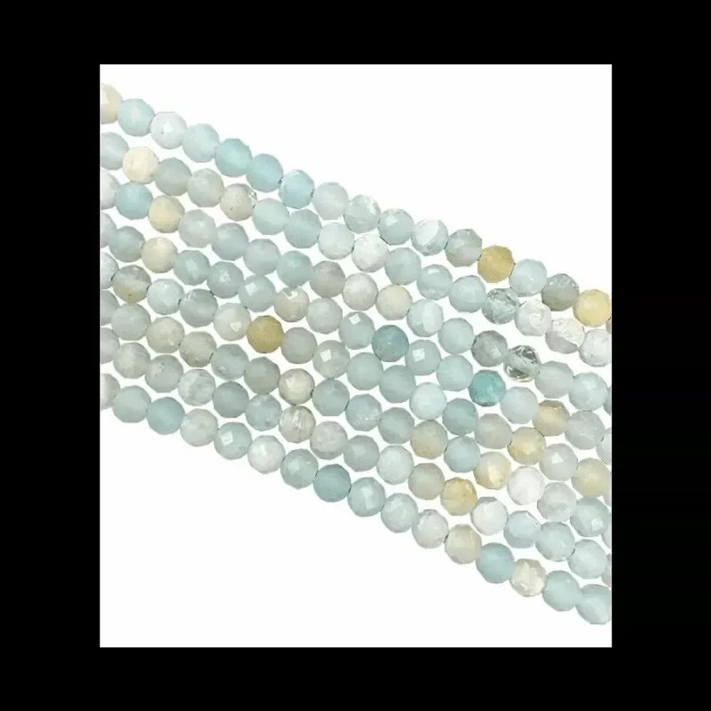 Jewelry - Faceted Amazonite AA beads 3-4mm on 40cm wire - ARABESK