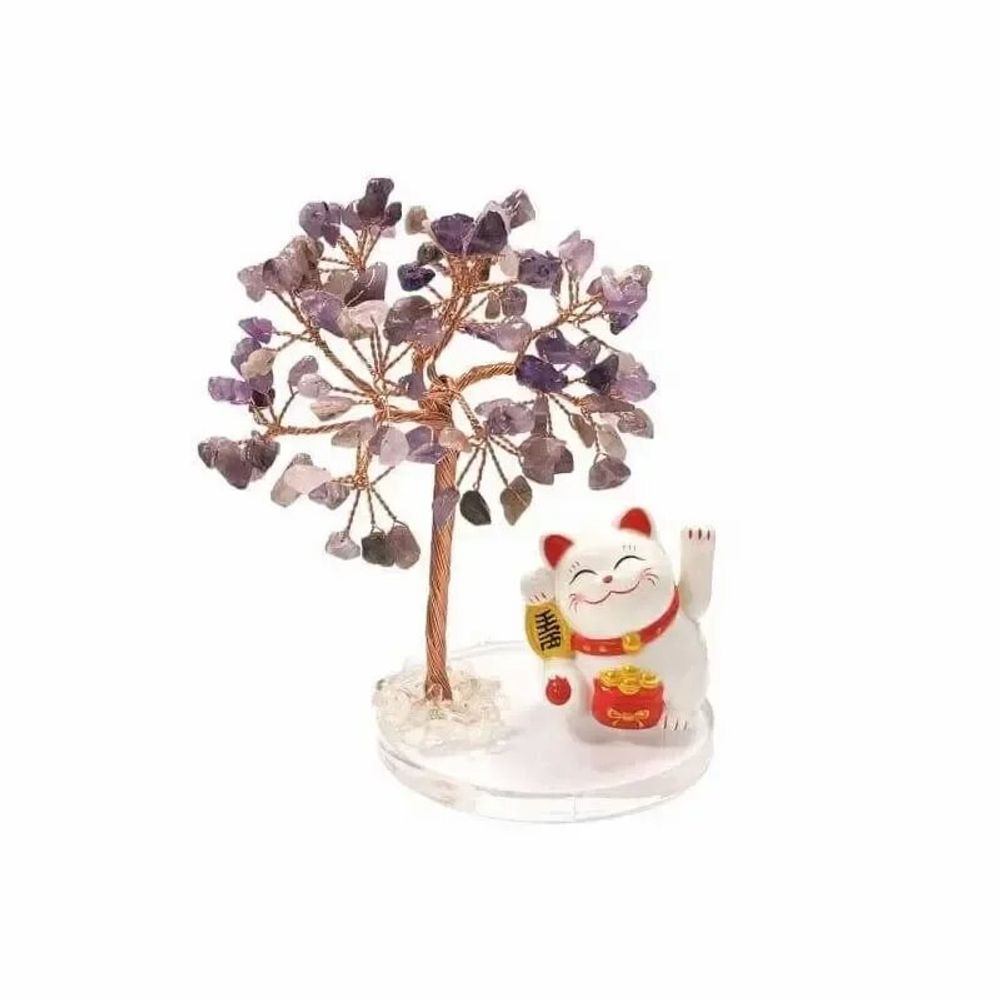 Bijoux - Arbre de Vie en Amethyste avec Manekineko - ARABESK