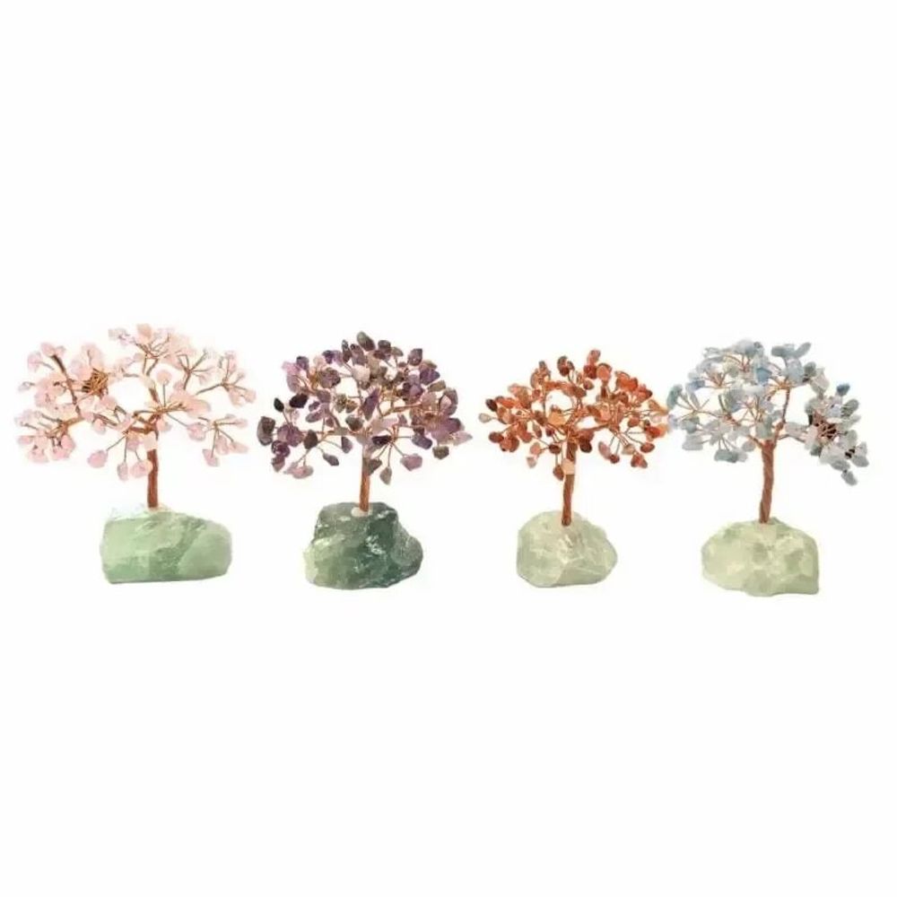 Bijoux - Arbre de Vie Quartz Rose sur Druse Fluorite Verte 12-13cm - ARABESK