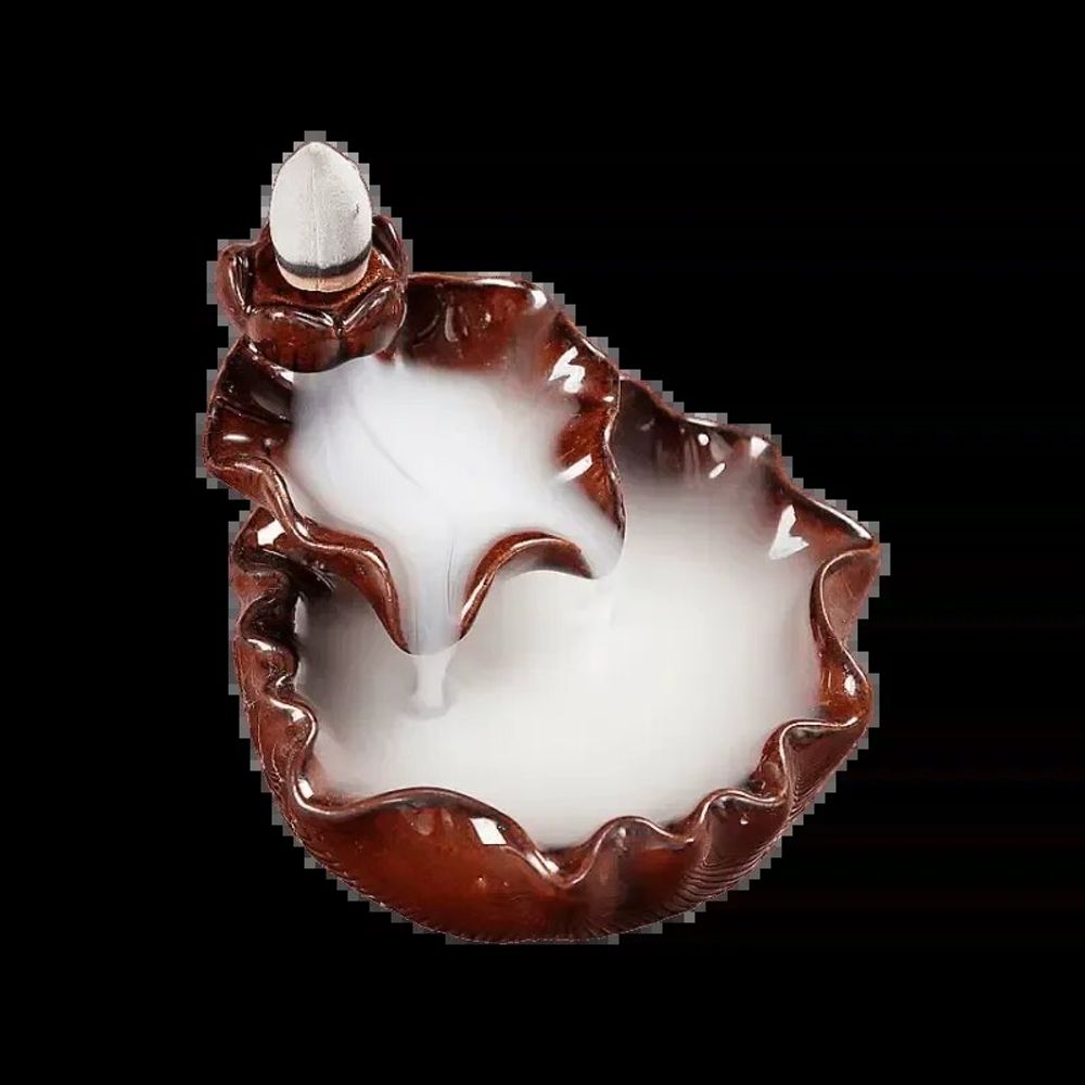 Scents - Lotus Flower Waterfall Ceramic Backflow Incense Holder 6cm - ARABESK