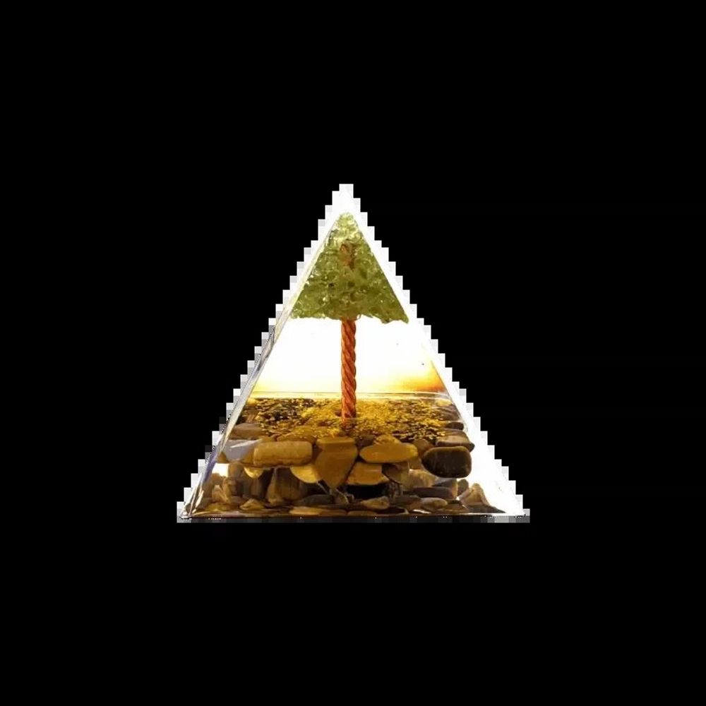 Jewelry - Orgonite Pyramid Tiger Eye & Peridot Tree of Life - ARABESK