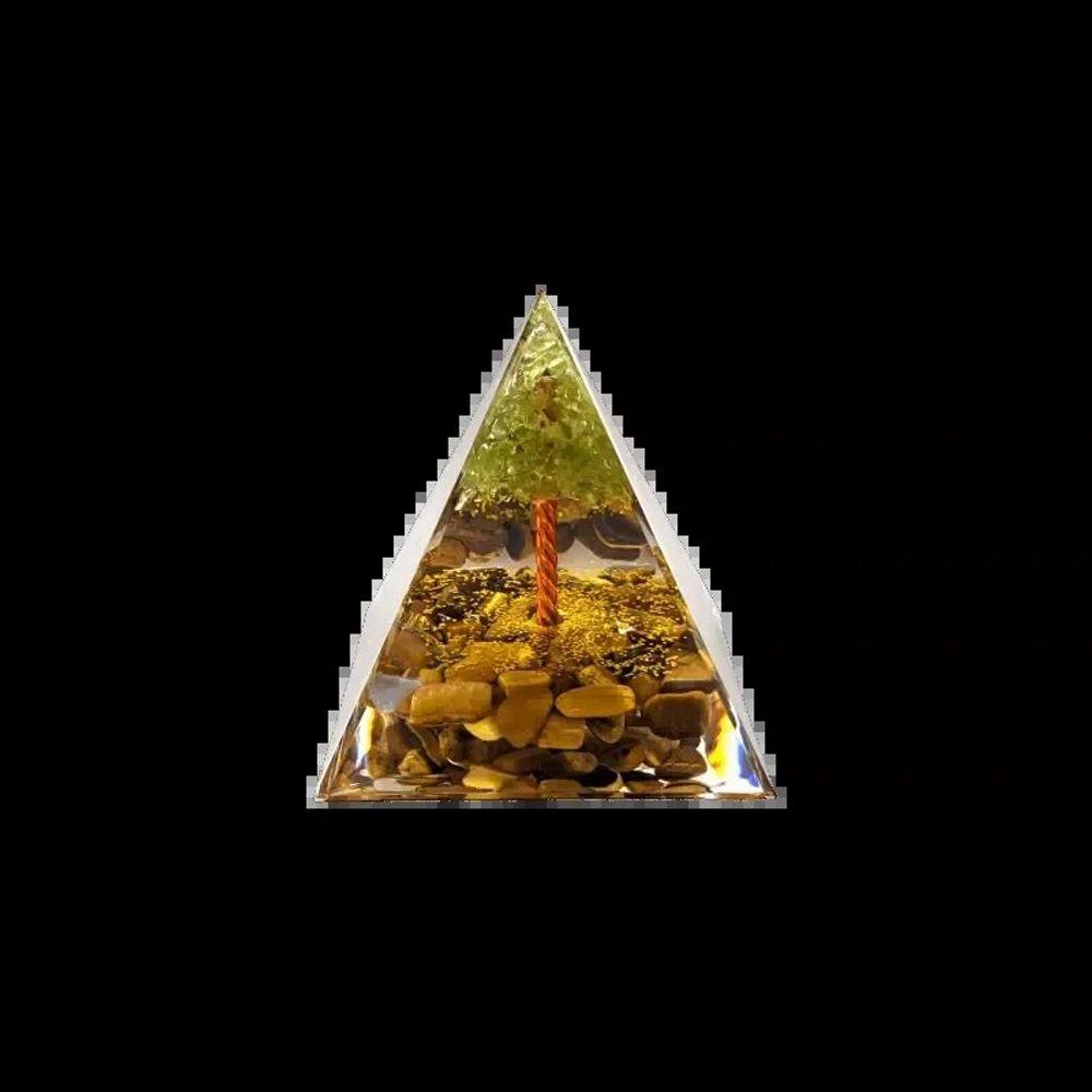 Jewelry - Orgonite Pyramid Tiger Eye & Peridot Tree of Life - ARABESK