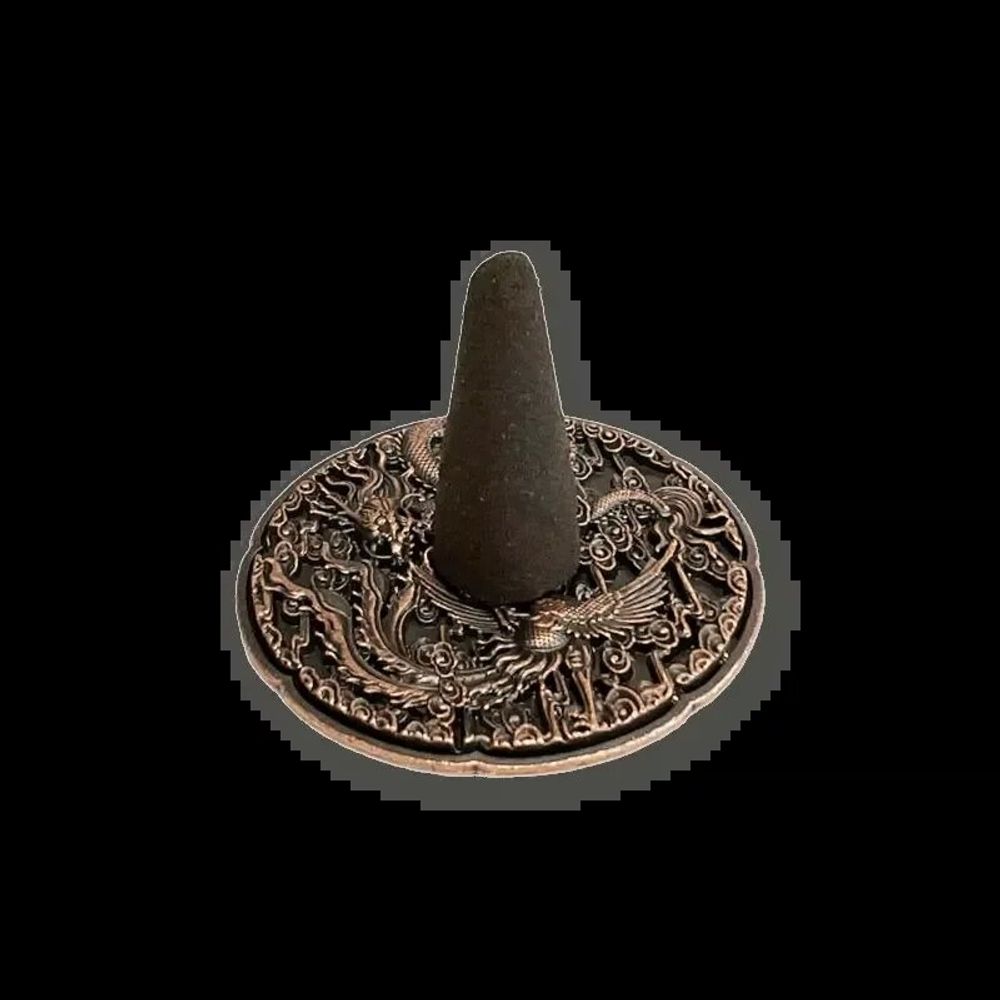 Scents - Dragon and Phoenix Metal Incense Holder - 5 cm - ARABESK