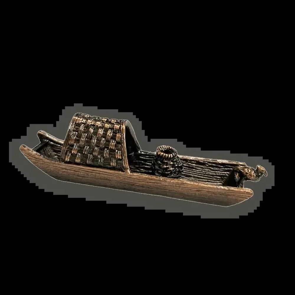 Senteurs - Porte Encens Métal Bateau Cuivré 9.5 cm - ARABESK