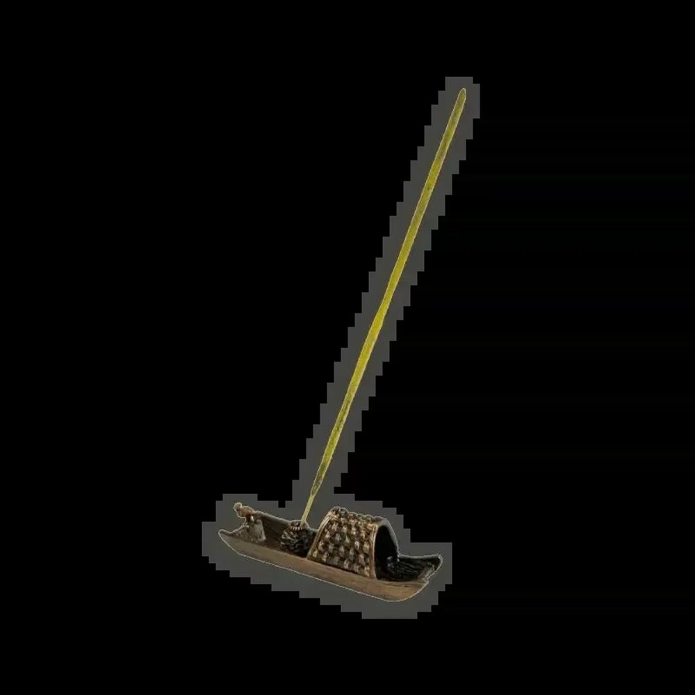Senteurs - Porte Encens Métal Bateau Cuivré 9.5 cm - ARABESK