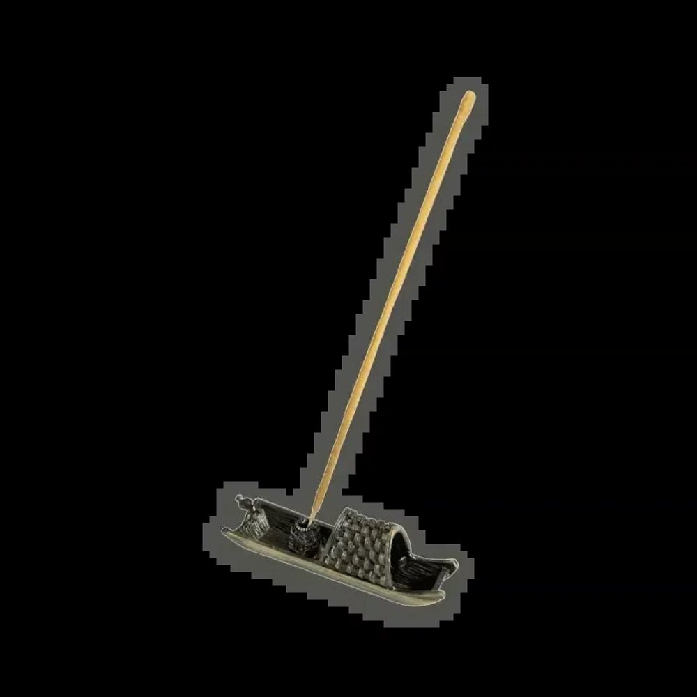 Senteurs - Porte Encens Métal Bateau Bronze 9.5 cm - ARABESK