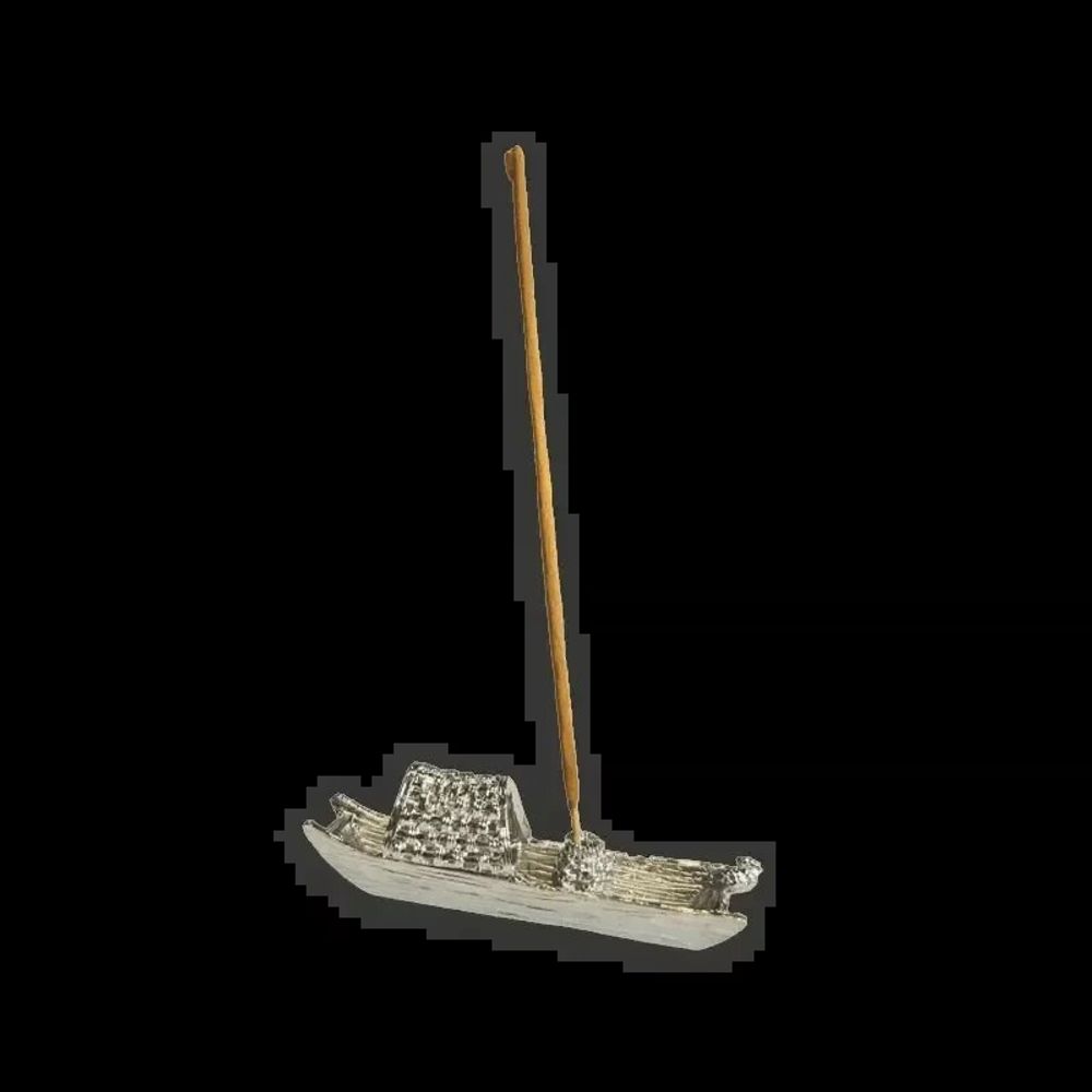 Scents - Metal Incense Holder Boat Silver 9.5 cm - ARABESK
