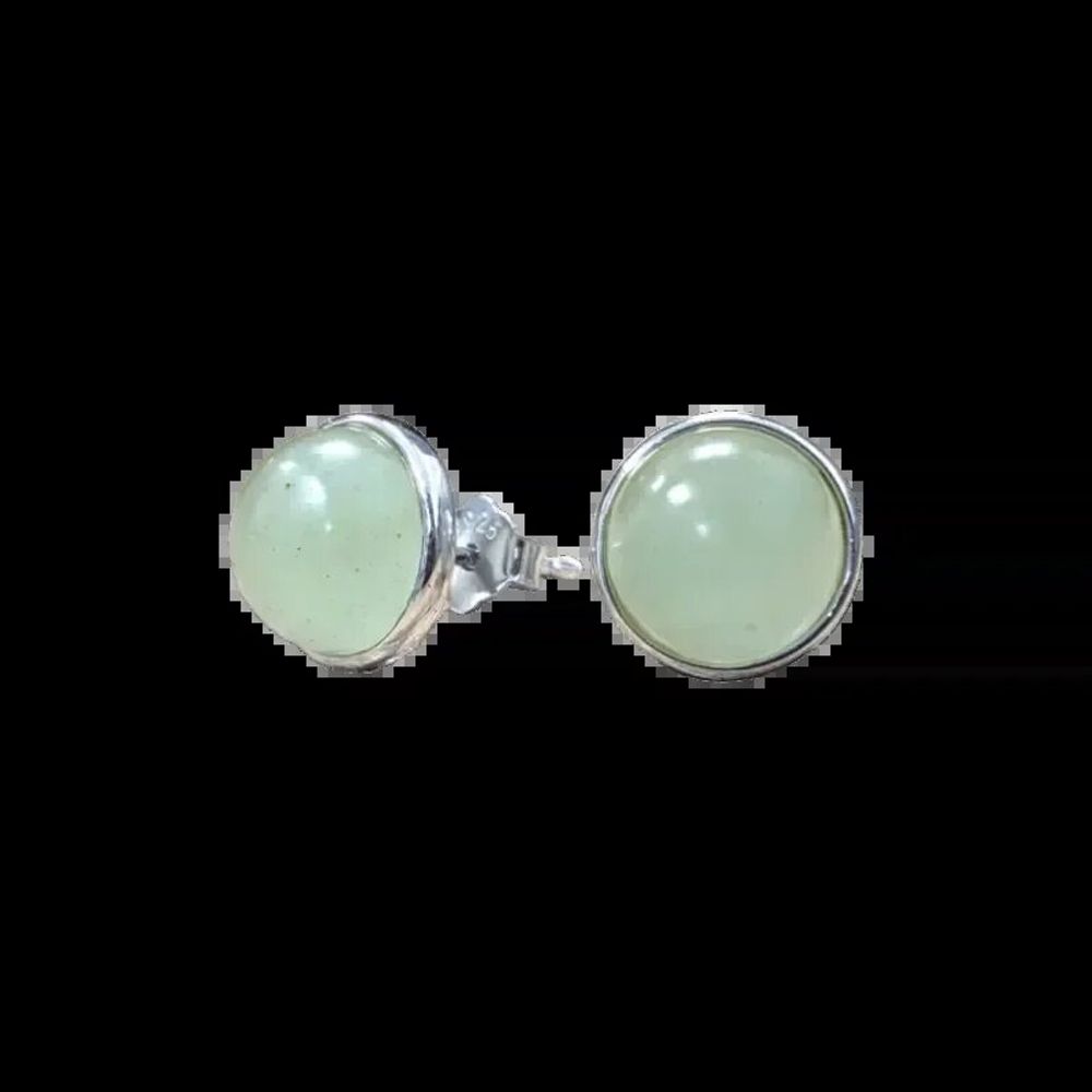 Jewelry - 925 Silver Green Aventurine Earrings A 8mm - ARABESK