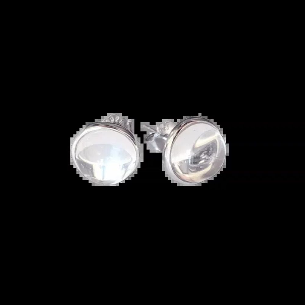 Bijoux - Boucles d'Oreilles Argent 925 Cristal de roche AA 8mm - ARABESK