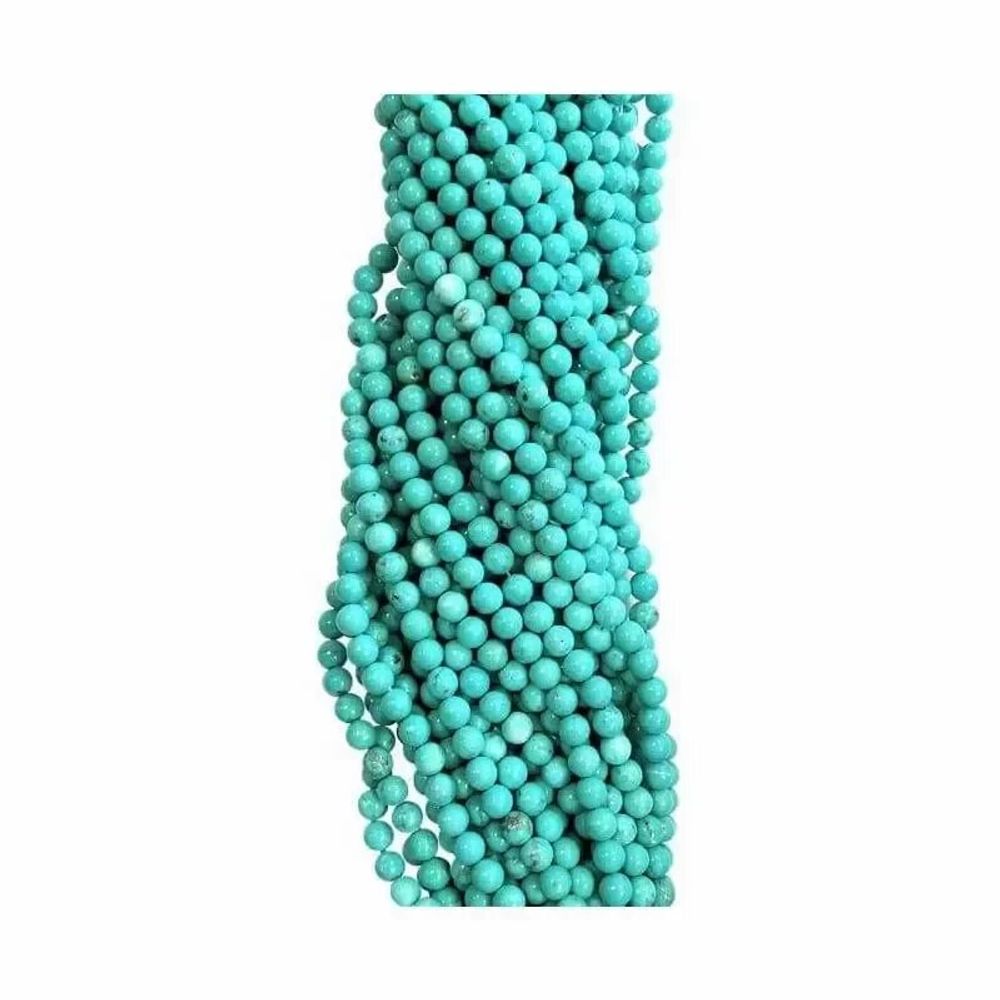 Jewelry - Natural turquénite Howlite dyed A 4mm beads on 40cm wire - ARABESK