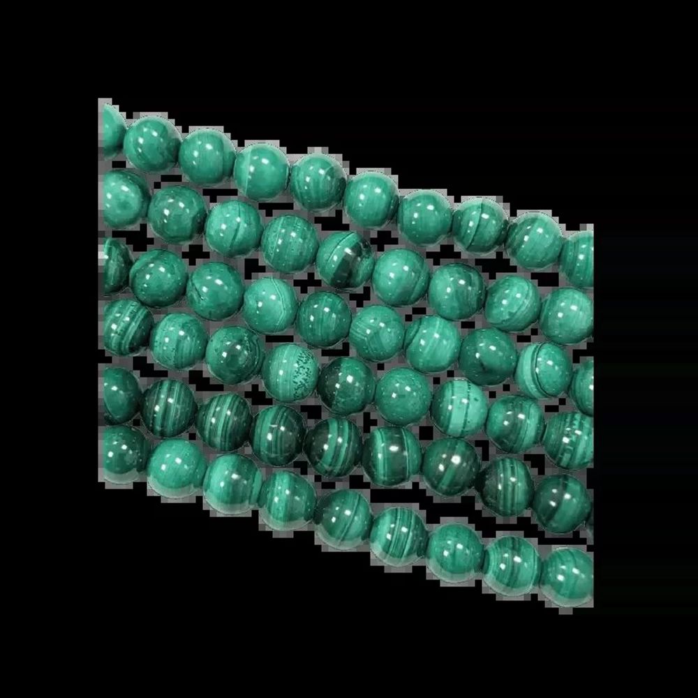 Jewelry - Clear Malachite AA beads 8-9mm on 40cm wire - ARABESK