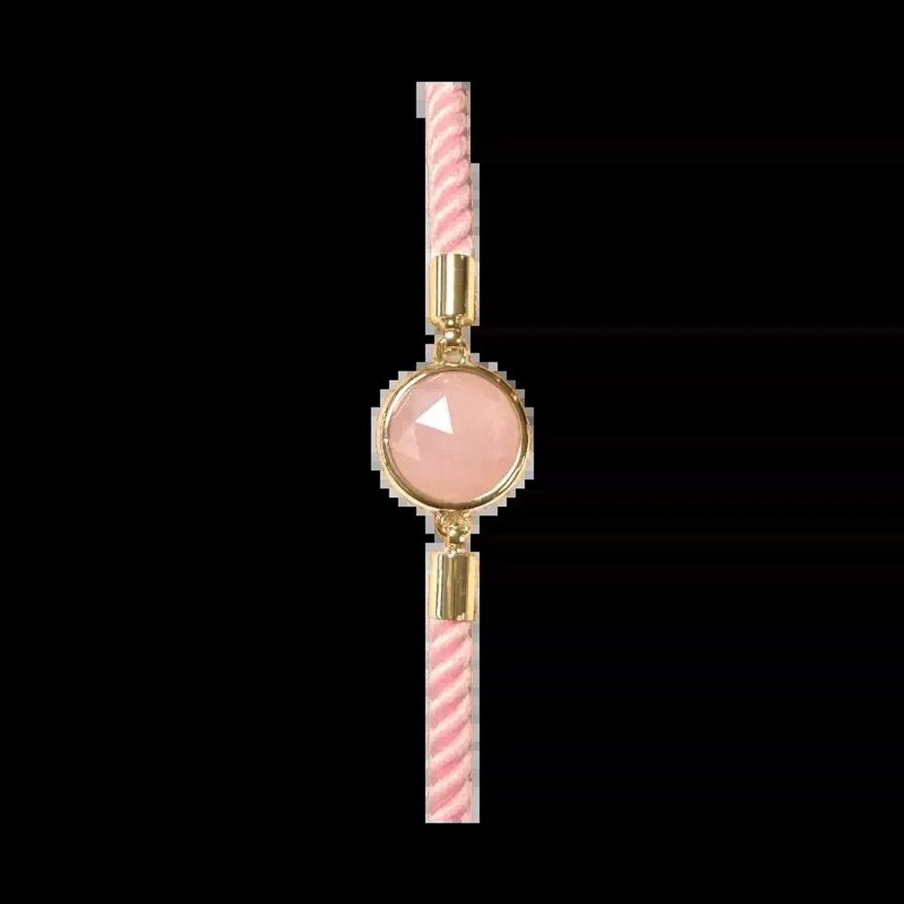 Bracelets - Faceted Round Rose Quartz Brass Rope Bracelet 12mm - ARABESK