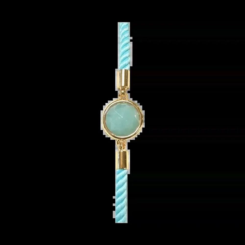 Bracelets - Faceted Round Amazonite Brass Rope Bracelet 12mm - ARABESK