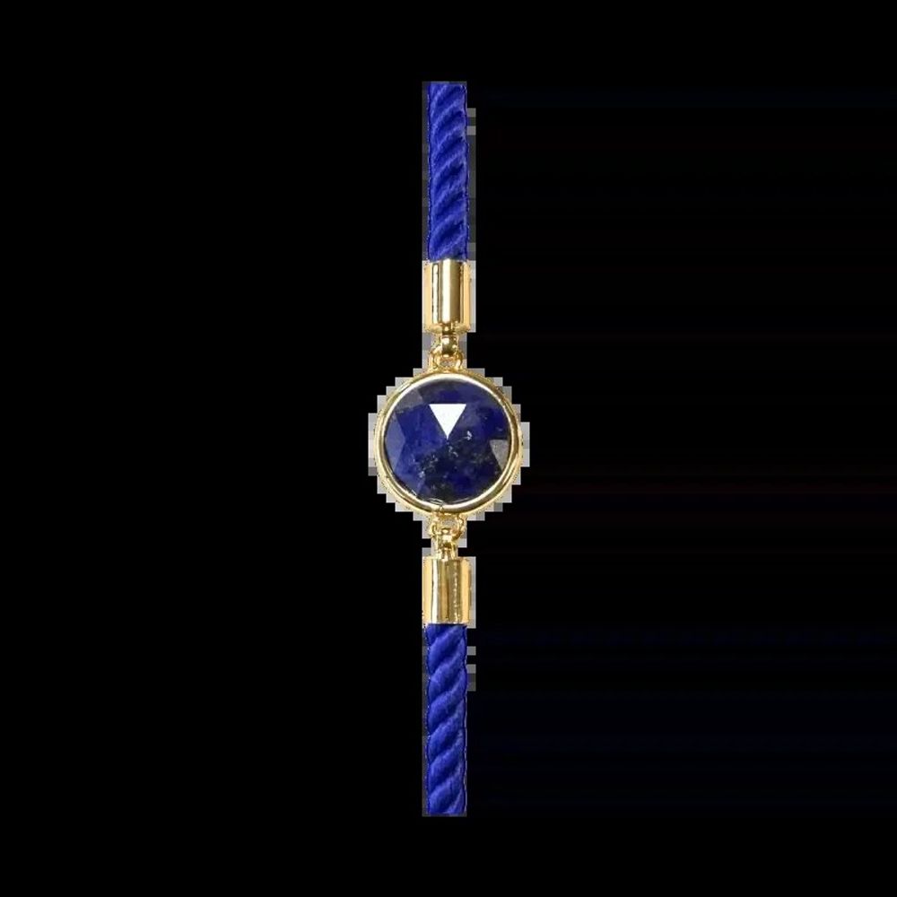 Bracelets - Bracelet Corde Laiton Lapis Lazuli Rond Facetté 12mm - ARABESK