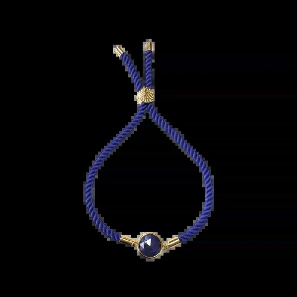 Bracelets - Bracelet Corde Laiton Lapis Lazuli Rond Facetté 12mm - ARABESK