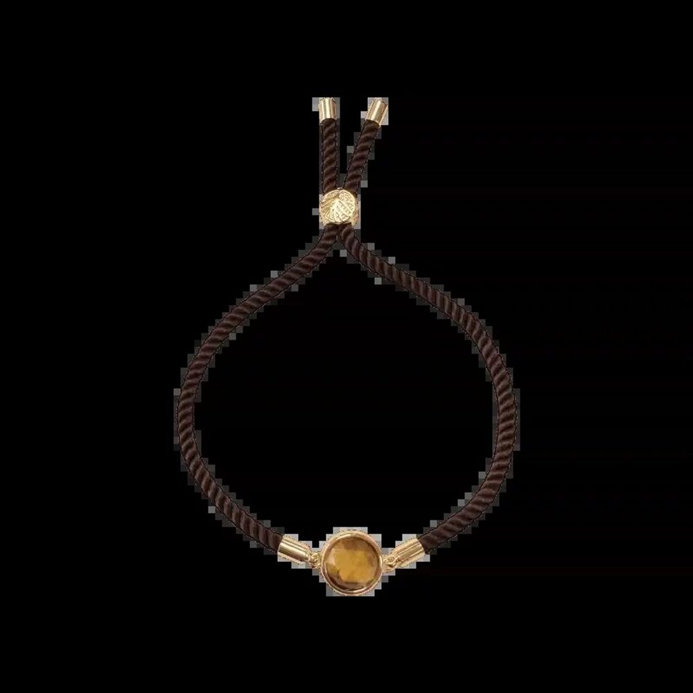 Bracelets - Faceted Round Tiger Eye Brass Rope Bracelet 12mm - ARABESK