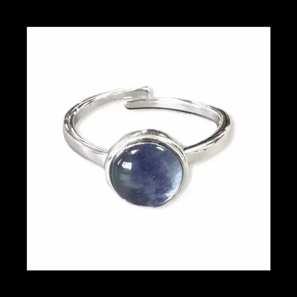 Jewelry - 925 Silver Ring Adjustable Round Fluorite AA 8mm - ARABESK