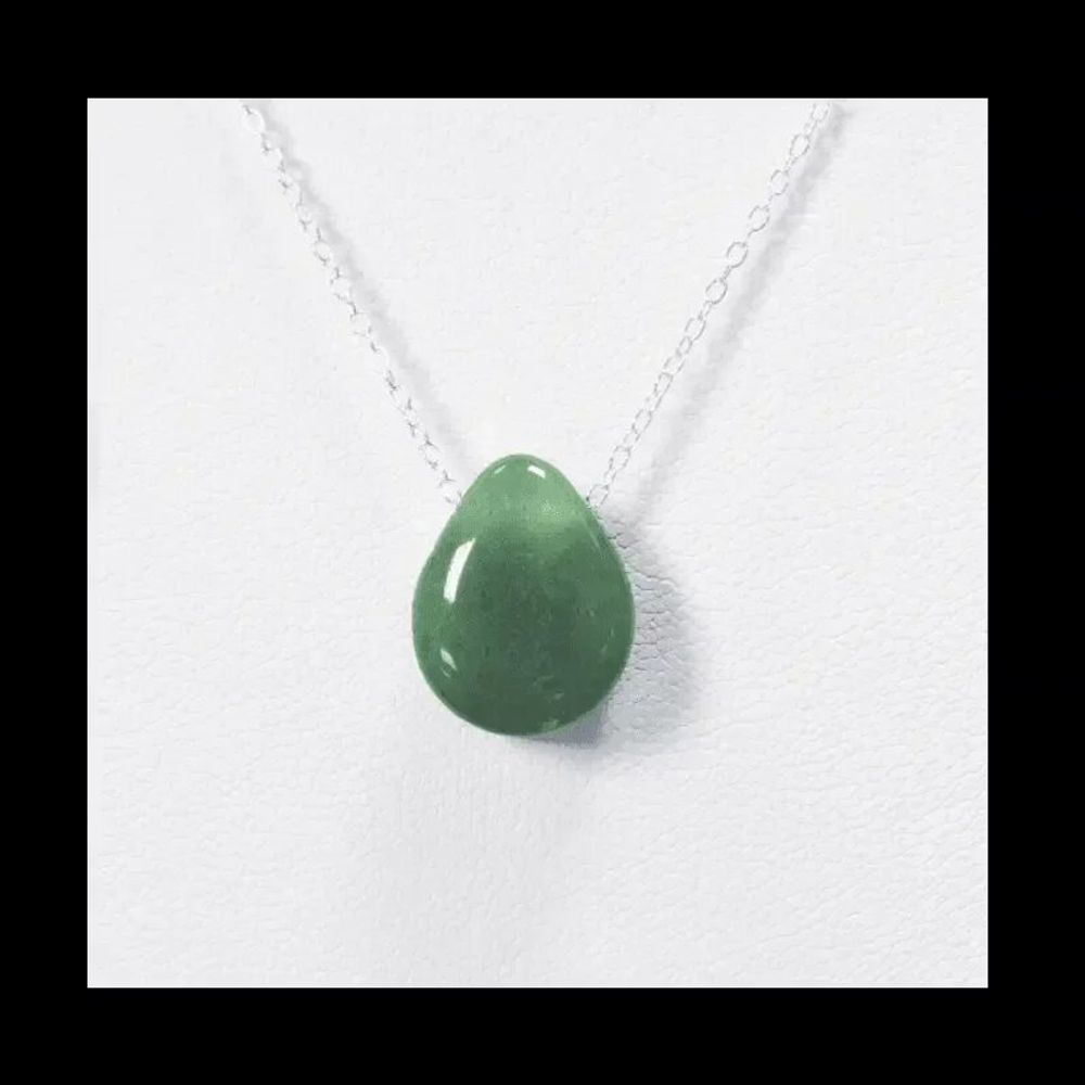 Jewelry - 925 Silver Necklaces Green Aventurine Pierced Stone A 14mm - ARABESK