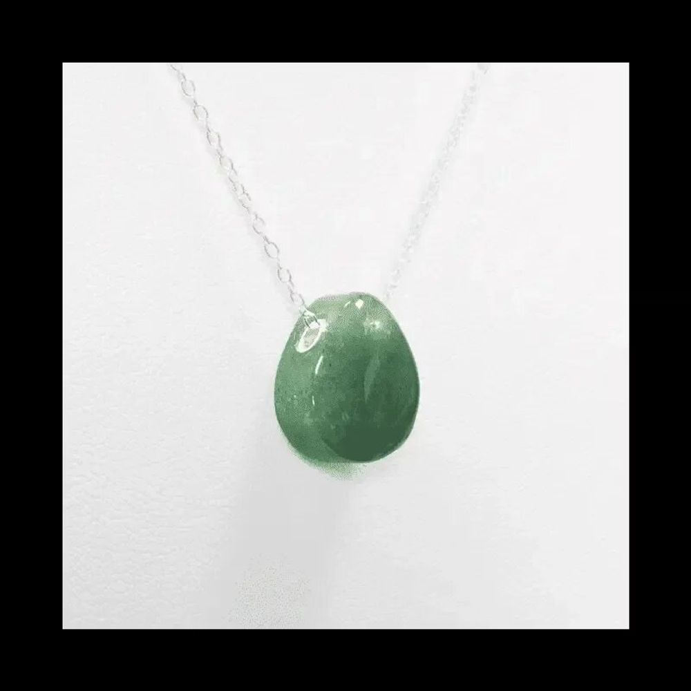 Jewelry - 925 Silver Necklaces Green Aventurine Pierced Stone A 14mm - ARABESK