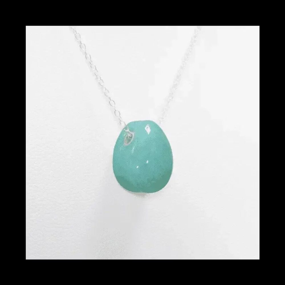 Bijoux - Colliers Argent 925 Pierre Percée Amazonite AA 14mm - ARABESK
