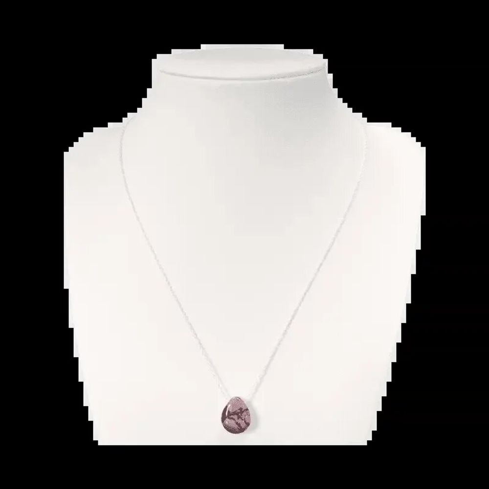 Jewelry - 925 Silver Necklaces Rhodonite Pierced Stone A 14mm - ARABESK