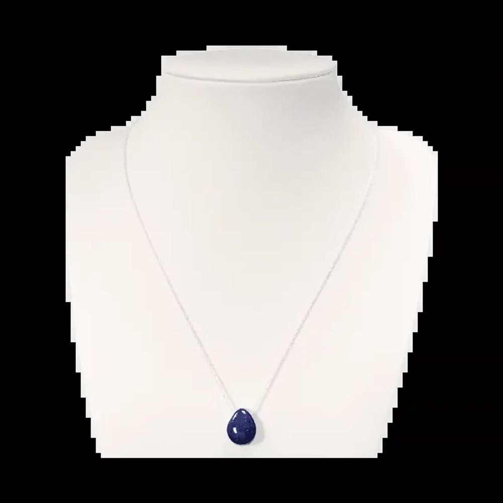 Bijoux - Colliers Argent 925 Pierre Percée Lapis Lazuli AA 14mm - ARABESK